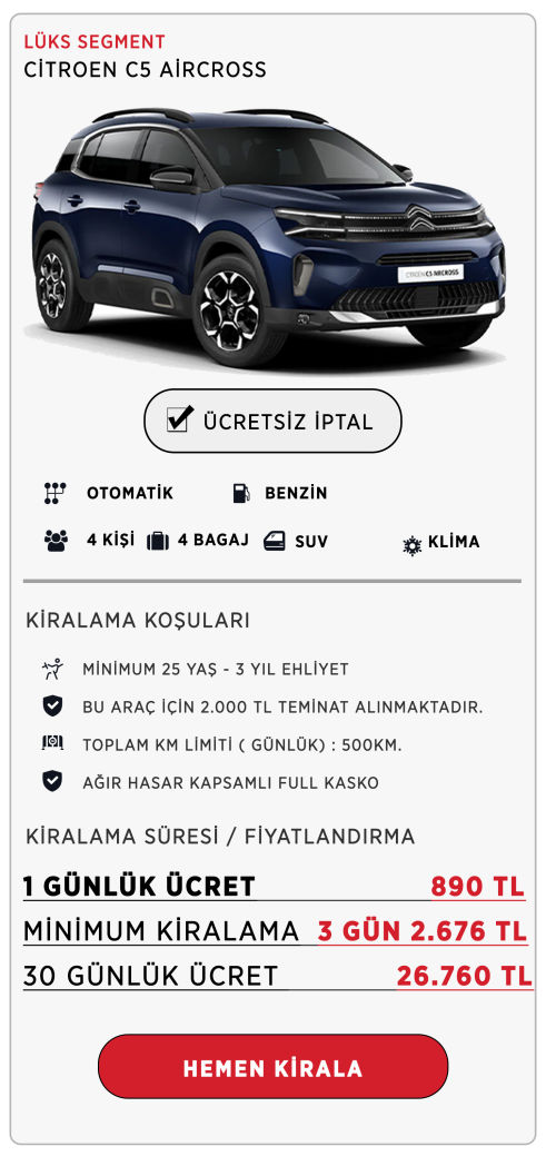 Kiralık citroen c5 